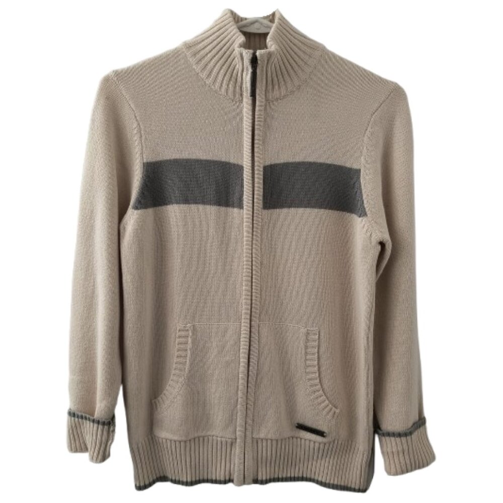 NEW - DKNY Boy's Dress School Zip-up Cardigan w/Cuffed Sleeves - Boys Medium